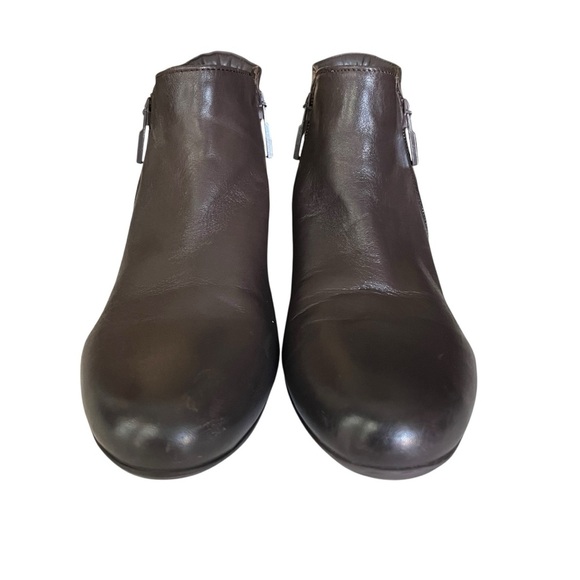 Trotters Major Booties Women's Size 8 Narrow Dark Brown Side Zip Leather Comfort - Picture 3 of 12